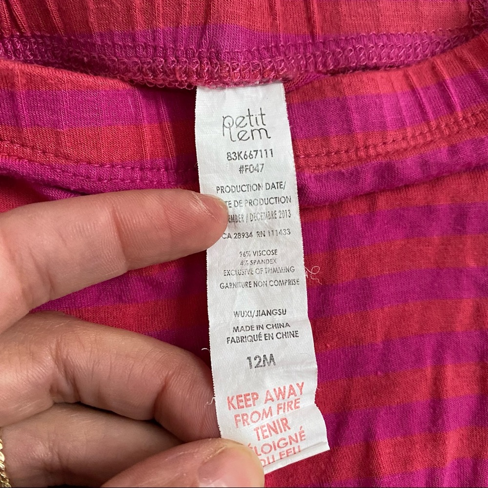 Petit Lem Pink Ruffle Dress Leggings Set Size 12M - Picture 7 of 7